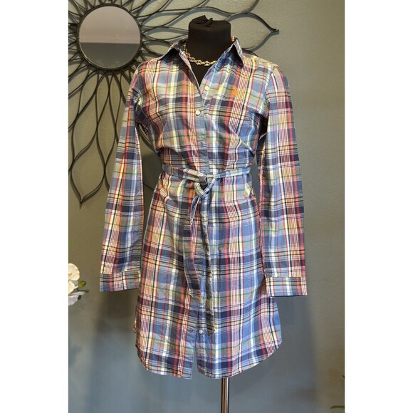 U.S.‎ POLO ASSN PLAID OXFORD DRESS SIZE XS  great condition great condition - Picture 2 of 8
